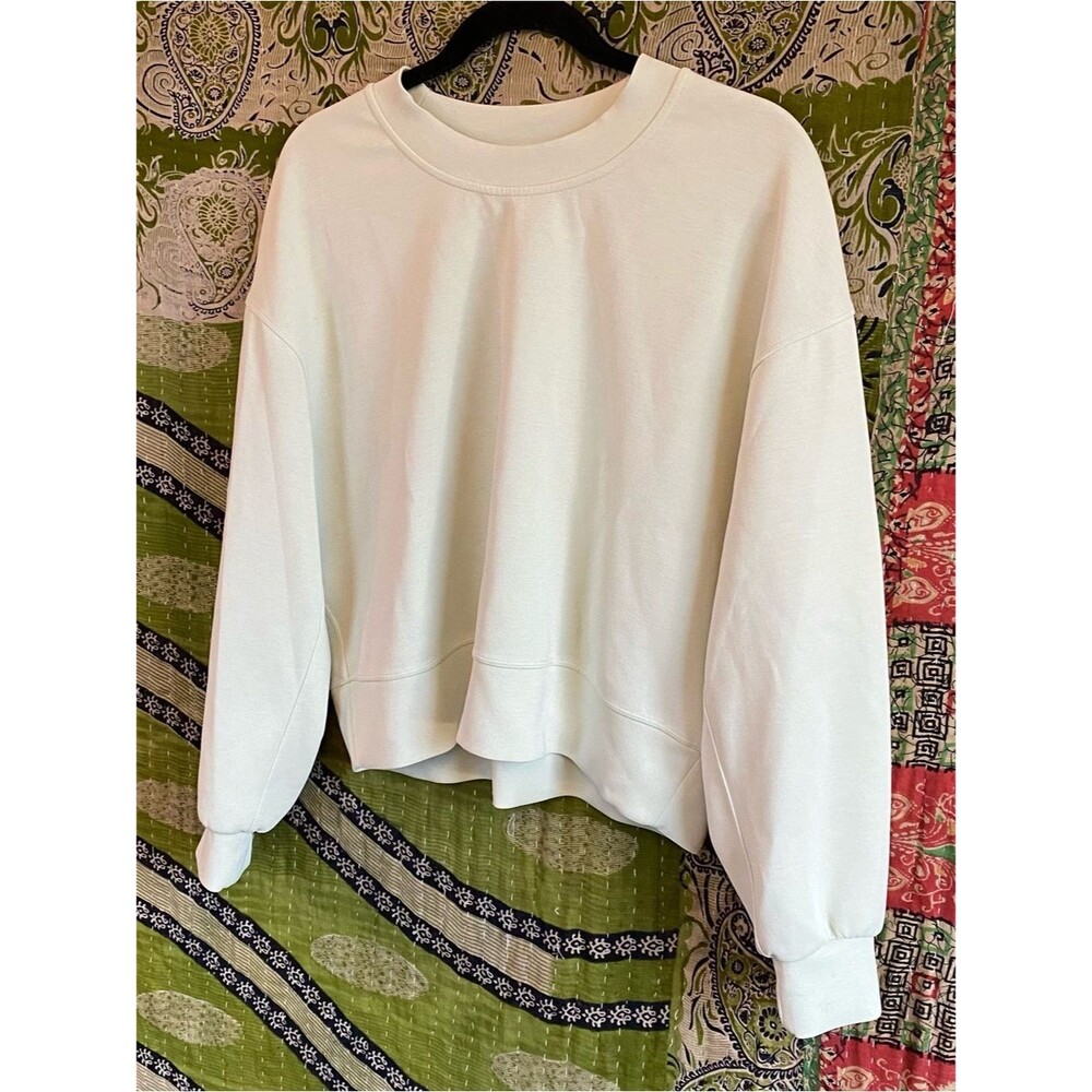 Lululemon Creamy Mint Softstreme Perfectly Oversized Cropped Crew Size 4 - Picture 6 of 15